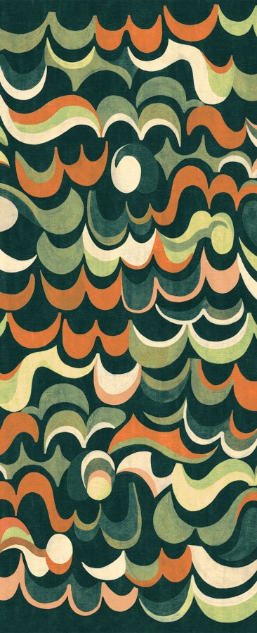 Vliesová obrazová tapeta na zeď, zelená, vlnky, DGRHA1042-260, Rhapsody, Masureel - Vliesové tapety