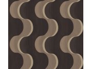 Vliesová tapeta na zeď, hnědo-černá, 3D vlny, RHA102, Rhapsody, Masureel