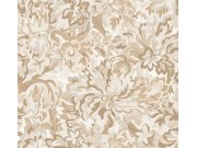 Vliesová tapeta na zeď, hnědo-béžová, květiny, RHA001, Rhapsody, Masureel