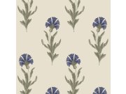 Krémová vliesová květinová tapeta s chrpami, 121068, Laura Ashley 3