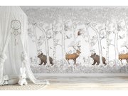 Vliesová dětská fototapeta, les, lesní zvířátka JS6001, 212 x 280cm, Jack´N Rose 2024, Grandeco