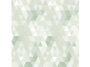 Zelená geometrická vliesová tapeta na zeď, Kaleidoskop, 136-4, Sambori, ICH Wallcoverings
