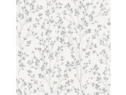 Bílo-stříbrná vliesová tapeta s větvičkami, A71402, Vavex 2026