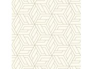 Bílo-zlatá geometrická vliesová tapeta na zeď, A67301, Vavex 2026