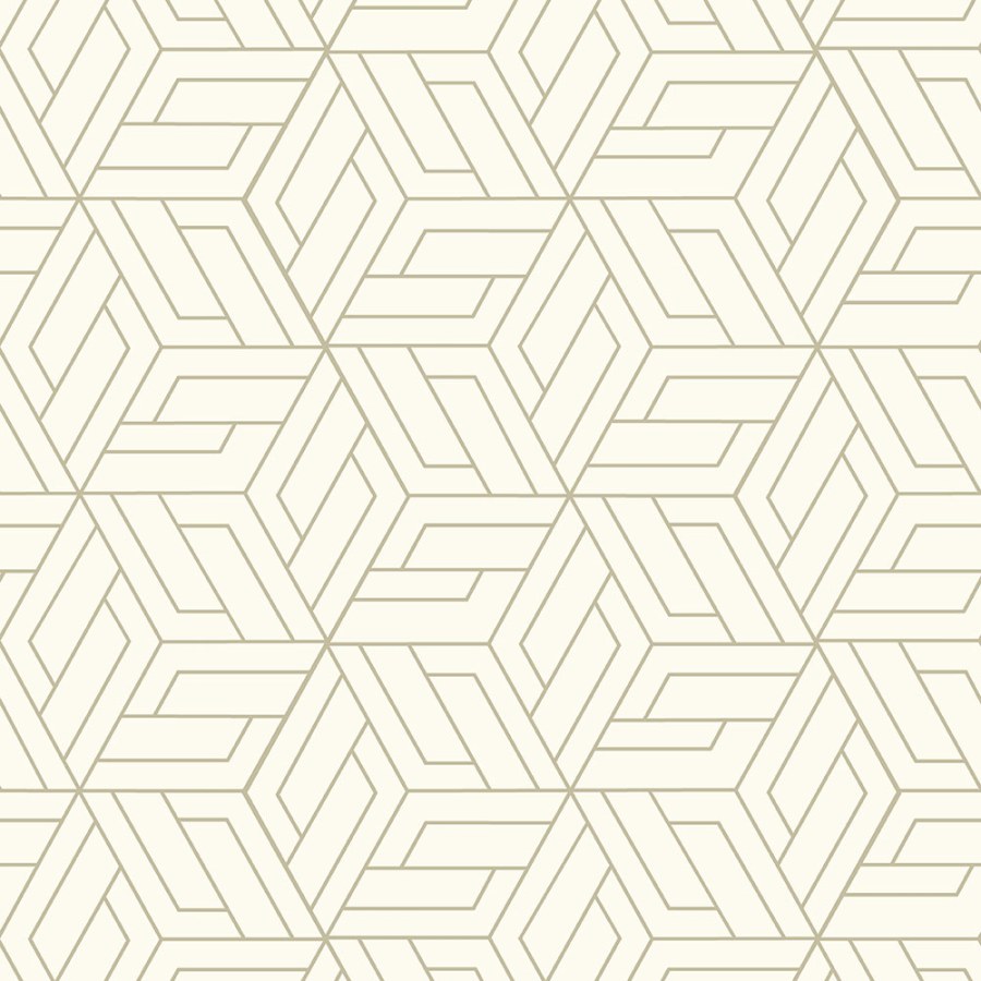 Bílo-zlatá geometrická vliesová tapeta na zeď, A67301, Vavex 2026 - Vliesové tapety