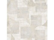 Tapety Yara Decoprint - Šedo-béžová geometrická vliesová tapeta na zeď, RE25160, Reflect, Decoprint Šedo-béžová geometrická vliesová tapeta na zeď, RE25160, Reflect, Decoprint