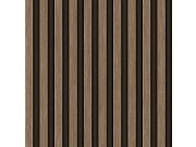 Vliesová tapeta na zeď, hnědá, imitace dřeva, lamely, 23211-2, Omega, AdaWall