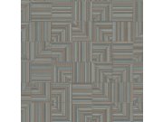 Geometrická vliesová tapeta na zeď, modro-hnědá, imitace látky, 23209-4, Omega, AdaWall