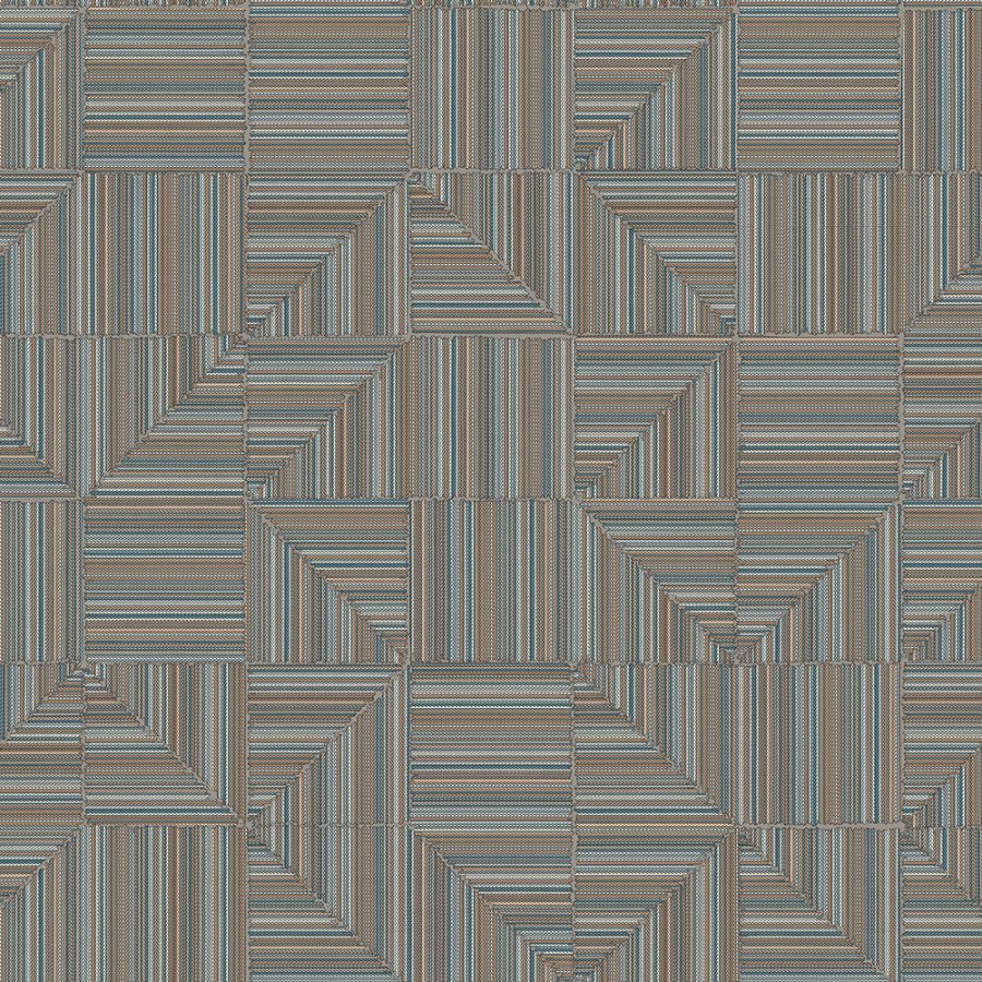 Geometrická vliesová tapeta na zeď, modro-hnědá, imitace látky, 23209-4, Omega, AdaWall - Vliesové tapety