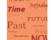 Tapety Yara Tapety dle materiálu Vliesové tapety - Oranžová vliesová tapeta s nápisy, písmeny, 7200001 My Home, Vavex Oranžová vliesová tapeta s nápisy, písmeny, 7200001 My Home, Vavex