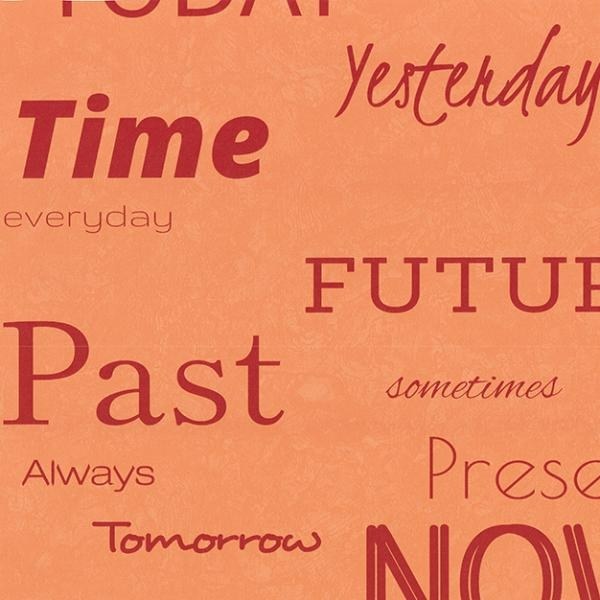 Oranžová vliesová tapeta s nápisy, písmeny, 7200001 My Home, Vavex - Vliesové tapety