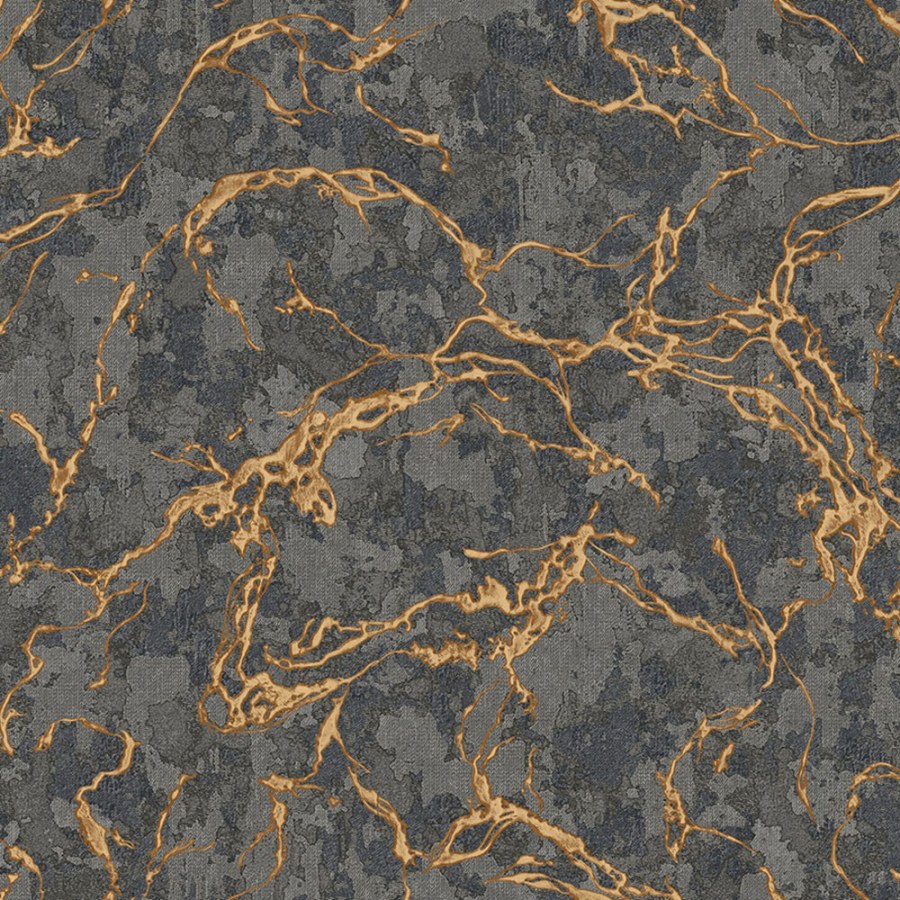 Vliesová tapeta na zeď, černo-zlatá, mramor, 1503-5, Vera, AdaWall - Vliesové tapety