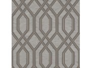 Geometrická vliesová tapeta na zeď, šedo-stříbrná, 1502-5, Vera, AdaWall