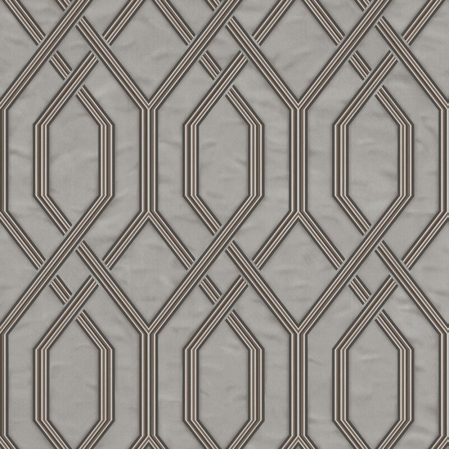 Geometrická vliesová tapeta na zeď, šedo-stříbrná, 1502-5, Vera, AdaWall