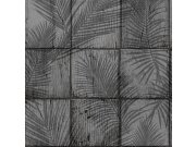 Vliesová tapeta na zeď, šedo-černá, obklady, listy, M68909, Nomade, Ugépa