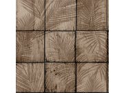 Vliesová tapeta na zeď, hnědá, obklady, listy, M68908, Nomade, Ugépa