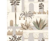 Tapety Yara Tapety dle materiálu Vliesové tapety - Vliesová tapeta na zeď, šedo-béžová, stromy, rostliny, M65907, Nomade, Ugépa Vliesová tapeta na zeď, šedo-béžová, stromy, rostliny, M65907, Nomade, Ugépa
