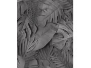 3D Vliesová tapeta na zeď, černá, listy, M80009, Artifice, Ugépa