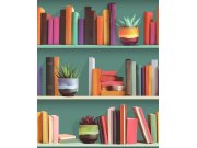 Vliesová tapeta na zeď, zelená, police, knihovna, M79504, Artifice, Ugépa