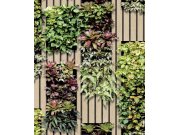 Vliesová 3D tapeta na zeď, rostliny, imitace dřeva, palubky, lamely, M79404 Artifice, Ugépa