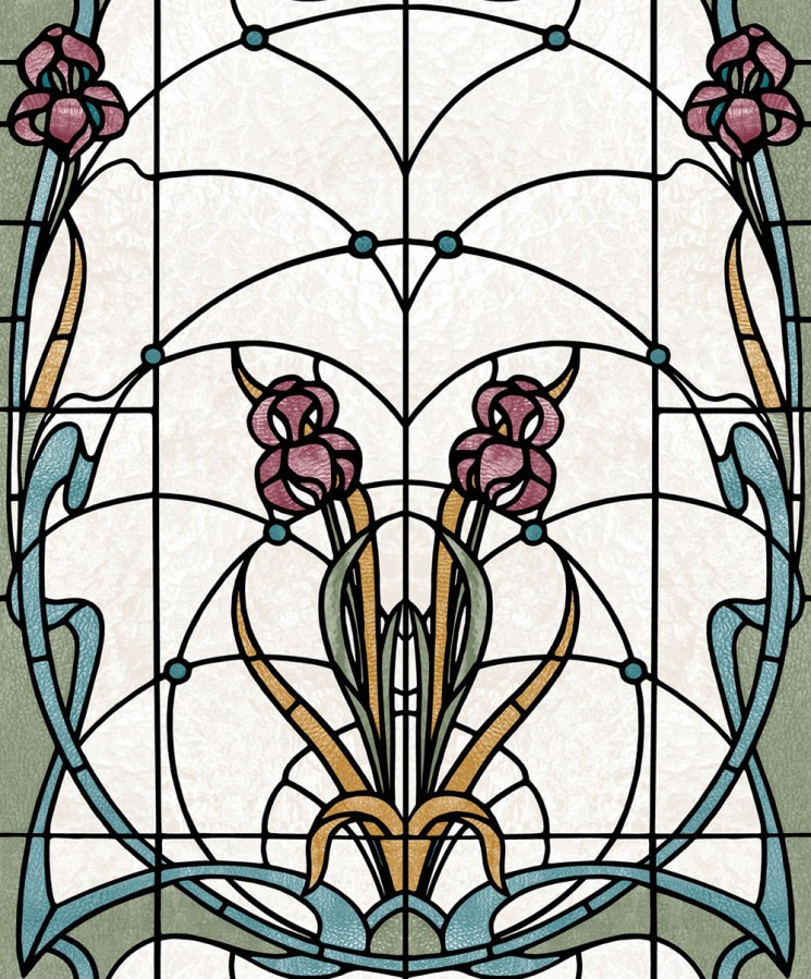 Vliesová tapeta na zeď, modro-zelená vitráž, M79310, Artifice, Ugépa - Vliesové tapety