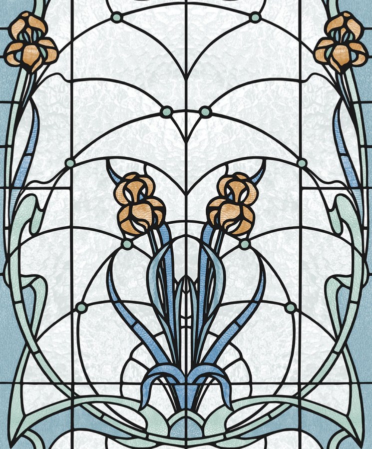 Vliesová tapeta na zeď, modro-zelená vitráž, M79301, Artifice, Ugépa - Vliesové tapety