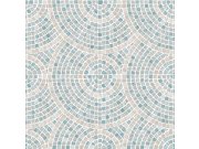 Vliesová tapeta na zeď, šedo-tyrkysová, mozaika, M76301, Artifice, Ugépa