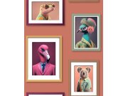 Vliesová tapeta na zeď, červená, rámečky, zvířata, M76105, Artifice, Ugépa