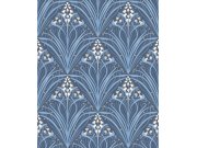 Modrá květinová vliesová tapeta na zeď, Art Deco, M66101, Elegance, Ugepa