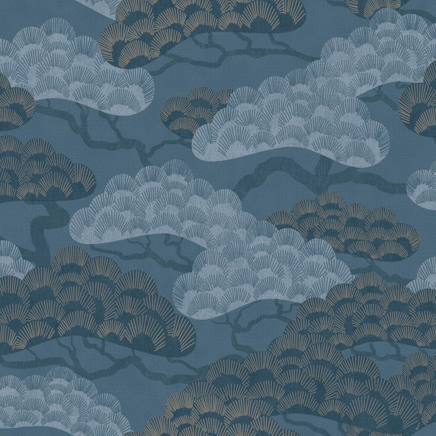 Modrá vliesová tapeta na zeď, větvičky, stromy, M64401, Elegance, Ugepa - Vliesové tapety