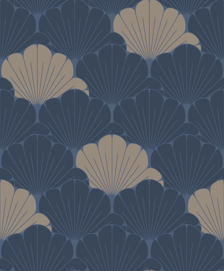 Modro-zlatá květinová vliesová tapeta na zeď, M64001, Elegance, Ugepa - Vliesové tapety