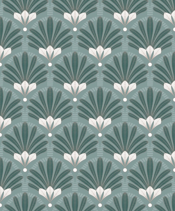 Zelená vliesová tapeta Art Deco, M53304, Elegance, Ugepa - Vliesové tapety