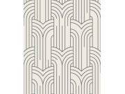Bílo-stříbrná geometrická tapeta na zeď, Art Deco, M42129, Elegance, Ugepa