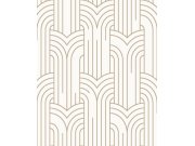 Bílo-zlatá geometrická tapeta na zeď, Art Deco, M42102, Elegance, Ugepa