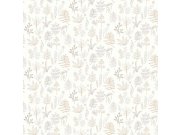 Dětská bílá vliesová tapeta s rostlinami a listy, 17167, MiniMe, Cristiana Masi by Parato