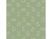 Tapety Yara Tapety dle materiálu Vliesové tapety - Zelená dětská vliesová tapeta se zajíčky, 17145, MiniMe, Cristiana Masi by Parato Zelená dětská vliesová tapeta se zajíčky, 17145, MiniMe, Cristiana Masi by Parato