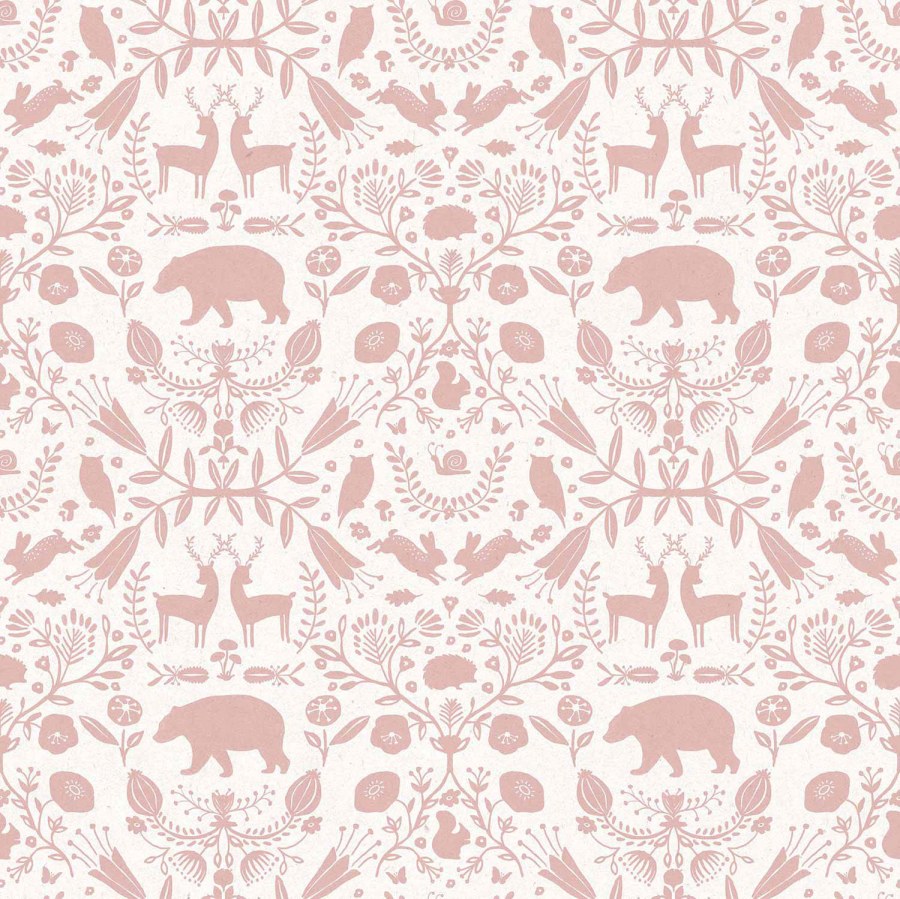 Růžovo-bílá dětská vliesová tapeta se zvířátky a květinami, 17144, MiniMe, Cristiana Masi by Parato - Vliesové tapety