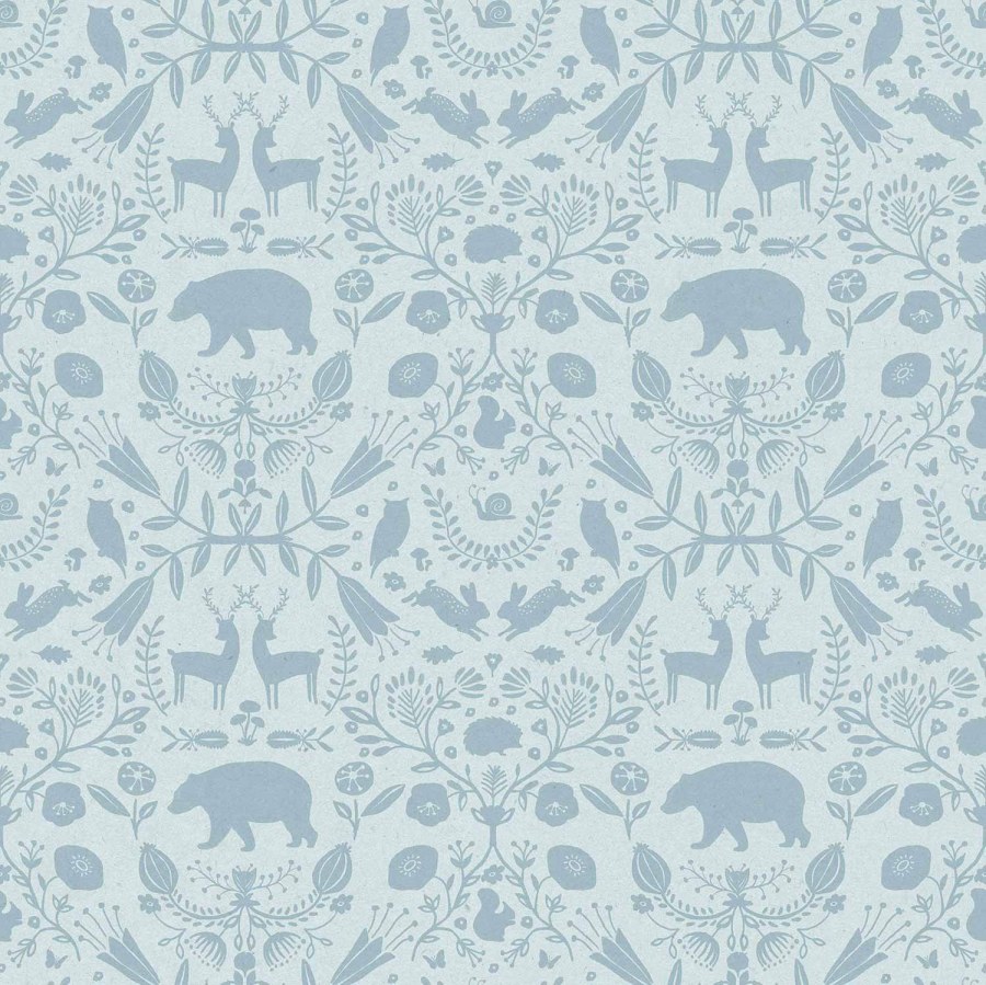 Modrá dětská vliesová tapeta se zvířátky a květinami, 17143, MiniMe, Cristiana Masi by Parato - Vliesové tapety