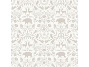 Šedo-bílá dětská vliesová tapeta se zvířátky, 17141, MiniMe, Cristiana Masi by Parato