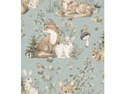 Modrá dětská vliesová tapeta se zvířátky, 17103, MiniMe, Cristiana Masi by Parato