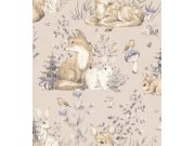 Šedo-béžová dětská vliesová tapeta se zvířátky, 17101, MiniMe, Cristiana Masi by Parato