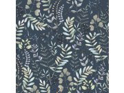 Modrá vliesová tapeta na zeď, listy, M68501, Botanique, Ugepa