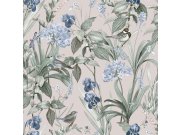 Růžová vliesová tapeta s květinami a ptáčky, M64703, Botanique, Ugepa