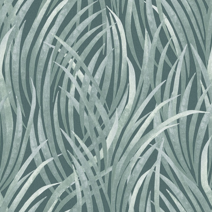 Zelená vliesová tapeta na zeď, listy trávy, M64514, Botanique, Ugepa - Vliesové tapety