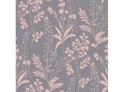 Šedo-růžová vliesová tapeta na zeď, listy, M52803, Botanique, Ugepa