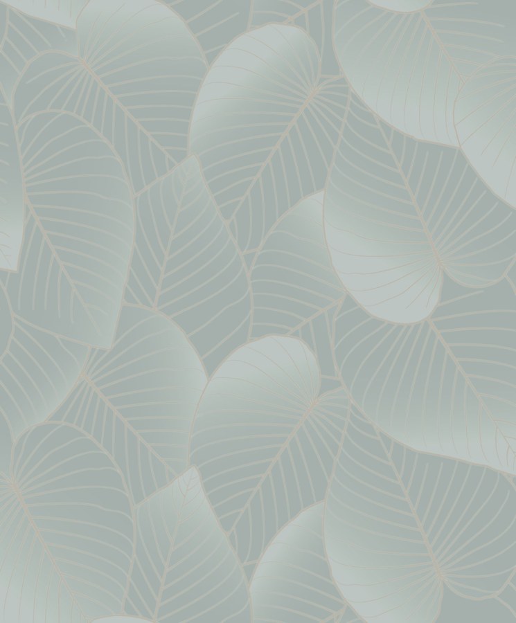 Zelená vliesová tapeta na zeď, s listy, B21214 Botanique Ugepa - Vliesové tapety