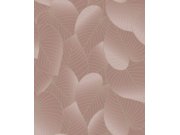 Růžovo-zlatá vliesová tapeta na zeď, s listy, B21203 Botanique Ugepa