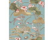 Luxusní vliesová tapeta na zeď, lekníny, ptáci, TP422704, Tapestry, Design ID