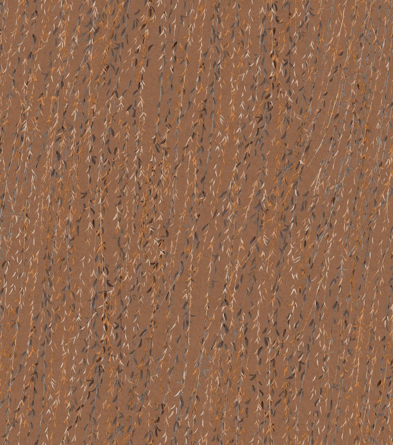 Hnědá vliesová tapeta s větvičkami a listy, TP422504, Tapestry, Design ID - Vliesové tapety