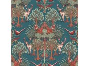 Luxusní zelená vliesová tapeta se stromy, zvířaty, TP422305, Tapestry, Design ID